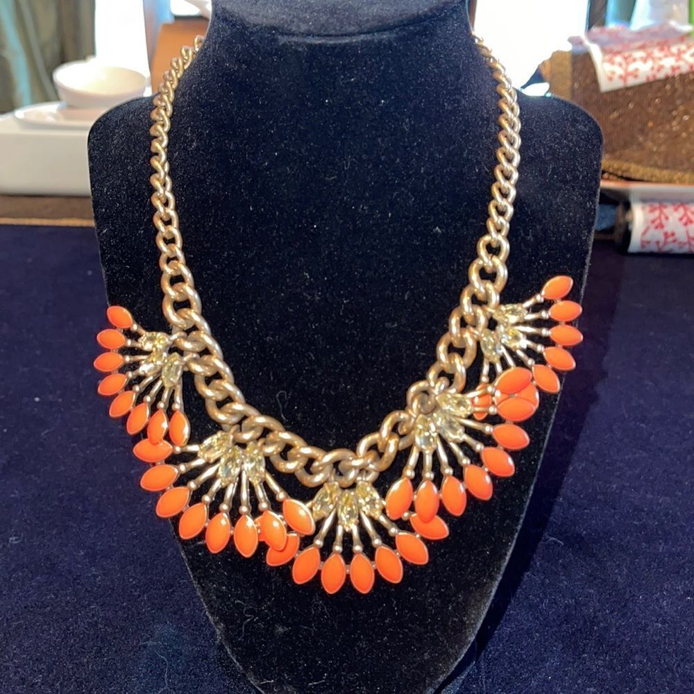 Stella and Dot enamel and rhinestone necklace.